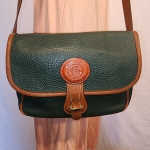 70s Vintage Oggi Domani Green Pebbled Faux Leather Crossbody Bag
